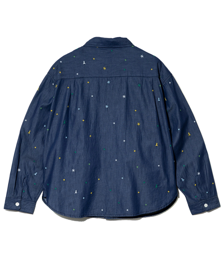 go slow caravan(ゴースローキャラバン) |LIHGT OZデニムパネル刺繍シャツ (MENS)
