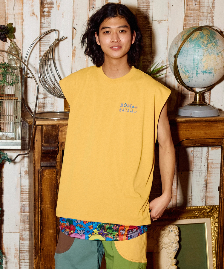 go slow caravan(ゴースローキャラバン) |Drymix ペイズリー ノースリーブ BIG TEE (MENS)