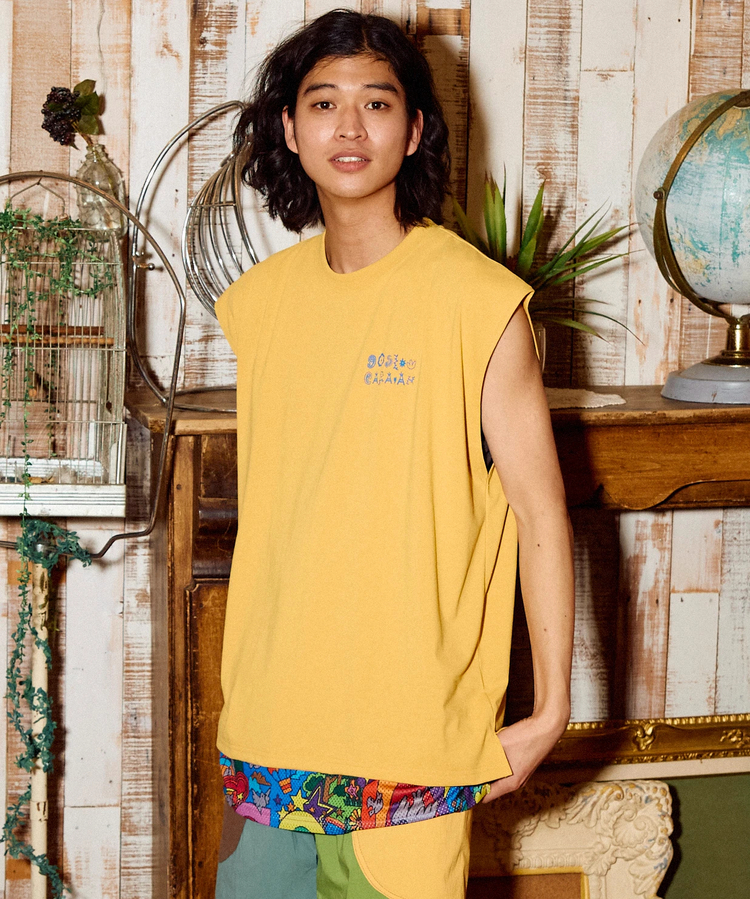 go slow caravan(ゴースローキャラバン) |Drymix ペイズリー ノースリーブ BIG TEE (MENS)