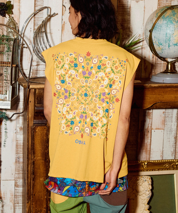 go slow caravan(ゴースローキャラバン) |Drymix ペイズリー ノースリーブ BIG TEE (MENS)