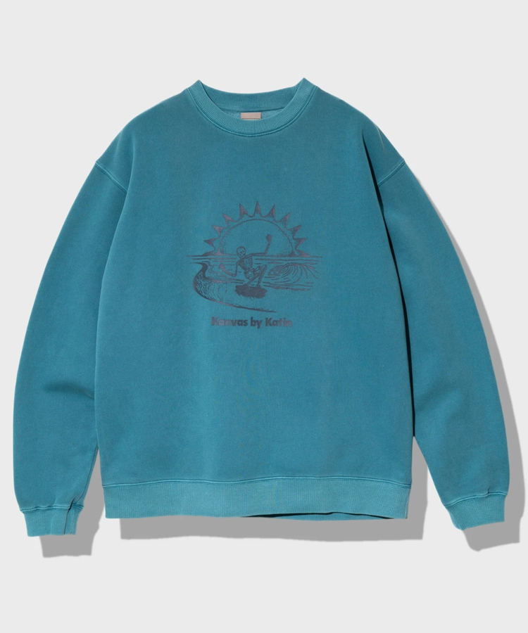 go slow caravan(ゴースローキャラバン) |【GSC別注】KATIN/ケイティン スカル製品染めトレーナー -SKATEBOARD- (MENS)