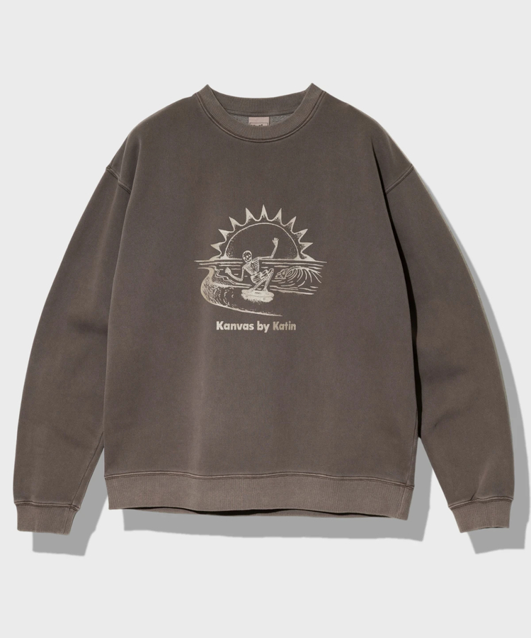 go slow caravan(ゴースローキャラバン) |【GSC別注】KATIN/ケイティン スカル製品染めトレーナー -SKATEBOARD- (MENS)