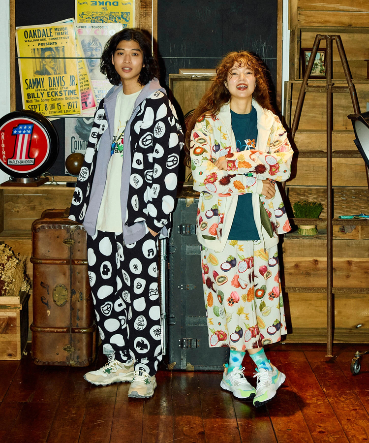 go slow caravan(ゴースローキャラバン) |ストレッチサッカー総柄プリントユーティリティーシャツ (MENS/WOMENS)