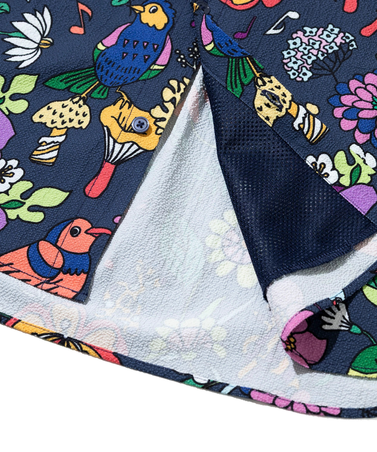 go slow caravan(ゴースローキャラバン) |ストレッチサッカー総柄プリントユーティリティーシャツ (MENS/WOMENS)