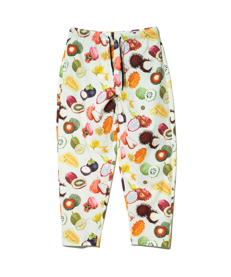 go slow caravan(ゴースローキャラバン) |ストレッチサッカー総柄プリントアンクルパンツ (MENS/WOMENS)