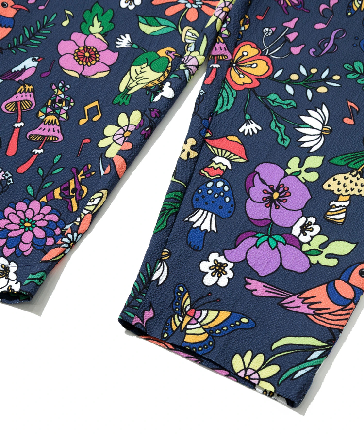 go slow caravan(ゴースローキャラバン) |ストレッチサッカー総柄プリントアンクルパンツ (MENS/WOMENS)