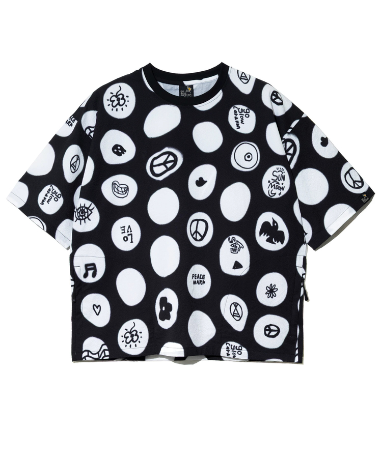 go slow caravan(ゴースローキャラバン) |ストレッチサッカー総柄プリントS/STEE (MENS)