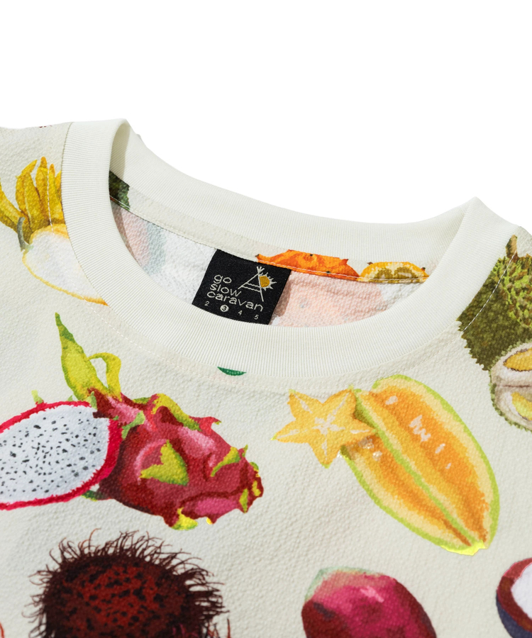 go slow caravan(ゴースローキャラバン) |ストレッチサッカー総柄プリントS/STEE (MENS)