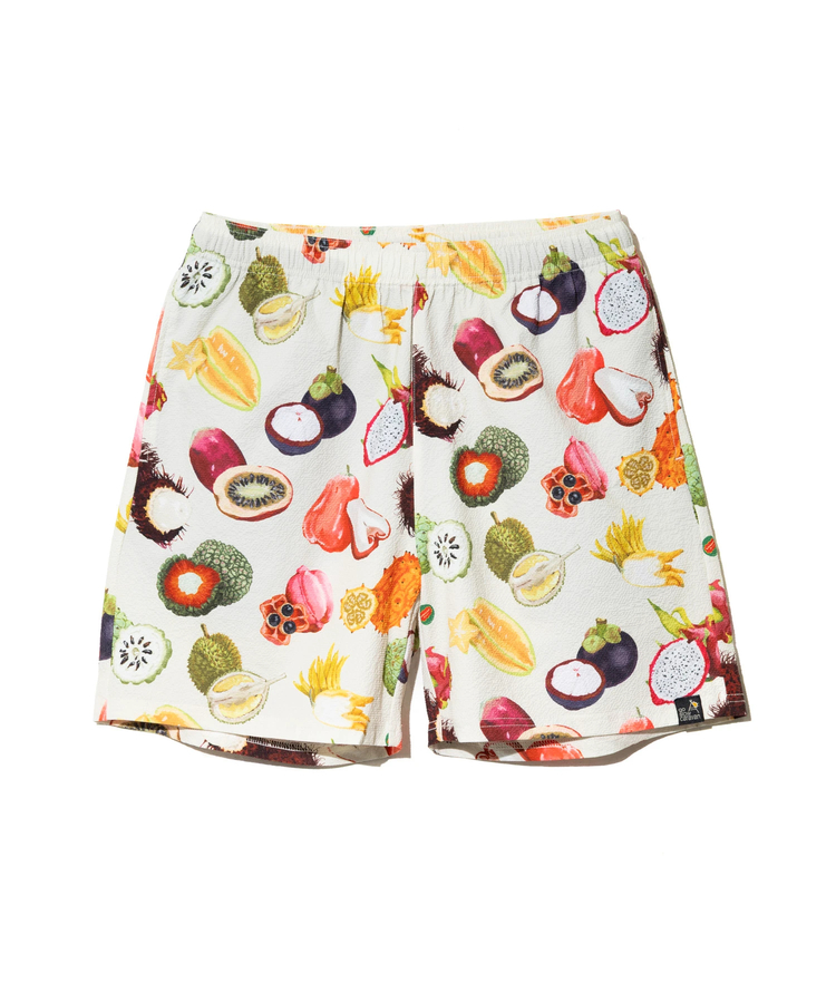 go slow caravan(ゴースローキャラバン) |ストレッチサッカー総柄プリントイージーショーツ (MENS)