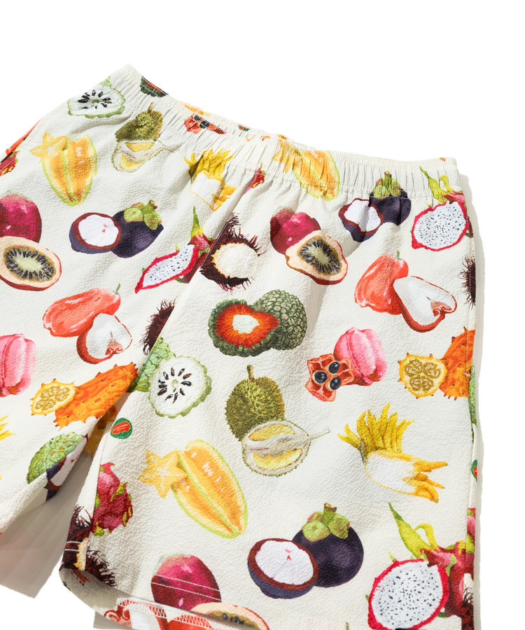 go slow caravan(ゴースローキャラバン) |ストレッチサッカー総柄プリントイージーショーツ (MENS)