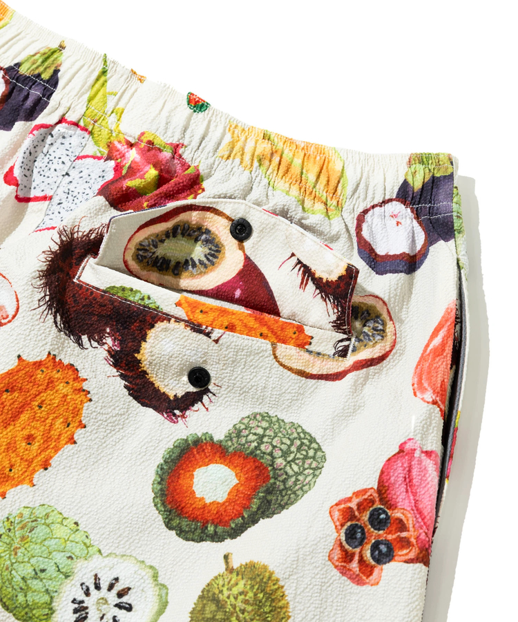 go slow caravan(ゴースローキャラバン) |ストレッチサッカー総柄プリントイージーショーツ (MENS)