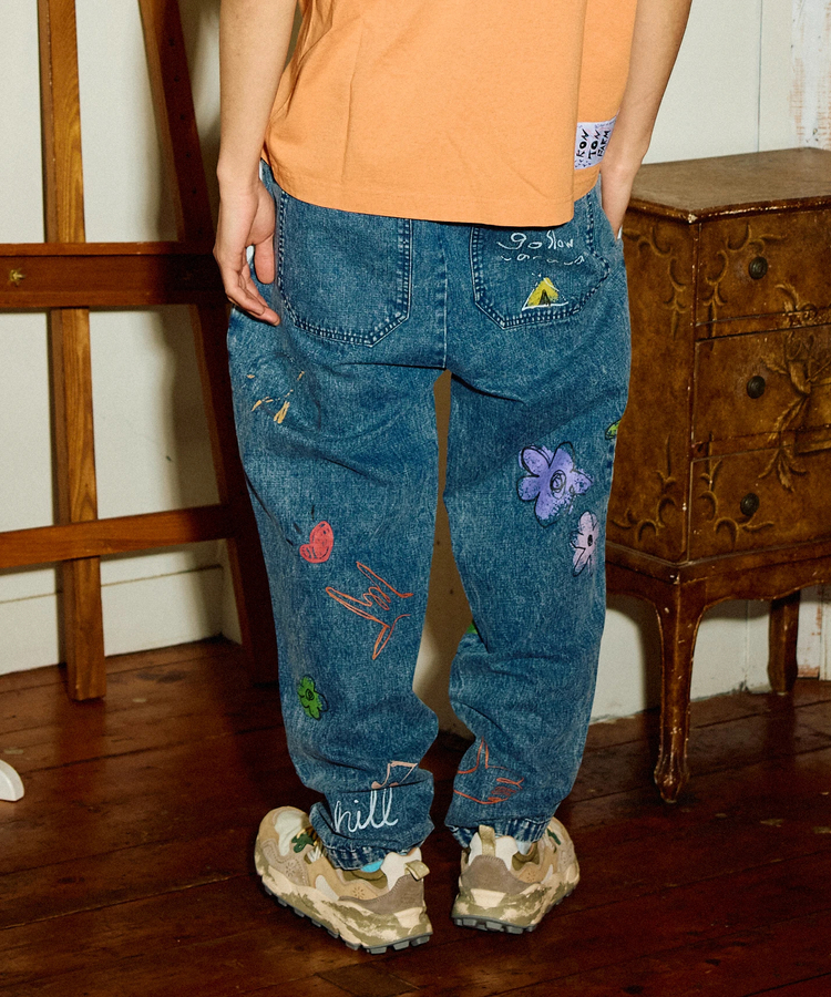 go slow caravan(ゴースローキャラバン) |落書きプリントイージーパンツ (MENS/WOMENS)