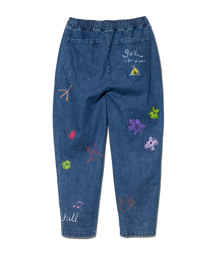 go slow caravan(ゴースローキャラバン) |落書きプリントイージーパンツ (MENS/WOMENS)