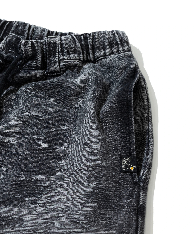 go slow caravan(ゴースローキャラバン) |ジャガードデニムケミカルブリーチワイドハーフパンツ (MENS)