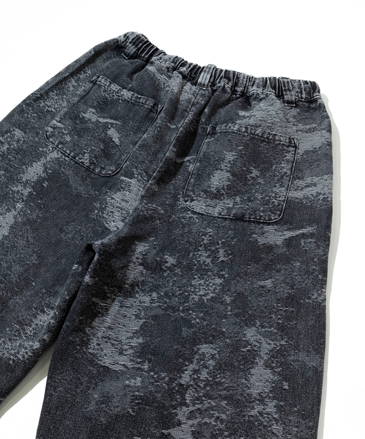 go slow caravan(ゴースローキャラバン) |ジャガードデニムケミカルブリーチワイドハーフパンツ (MENS)