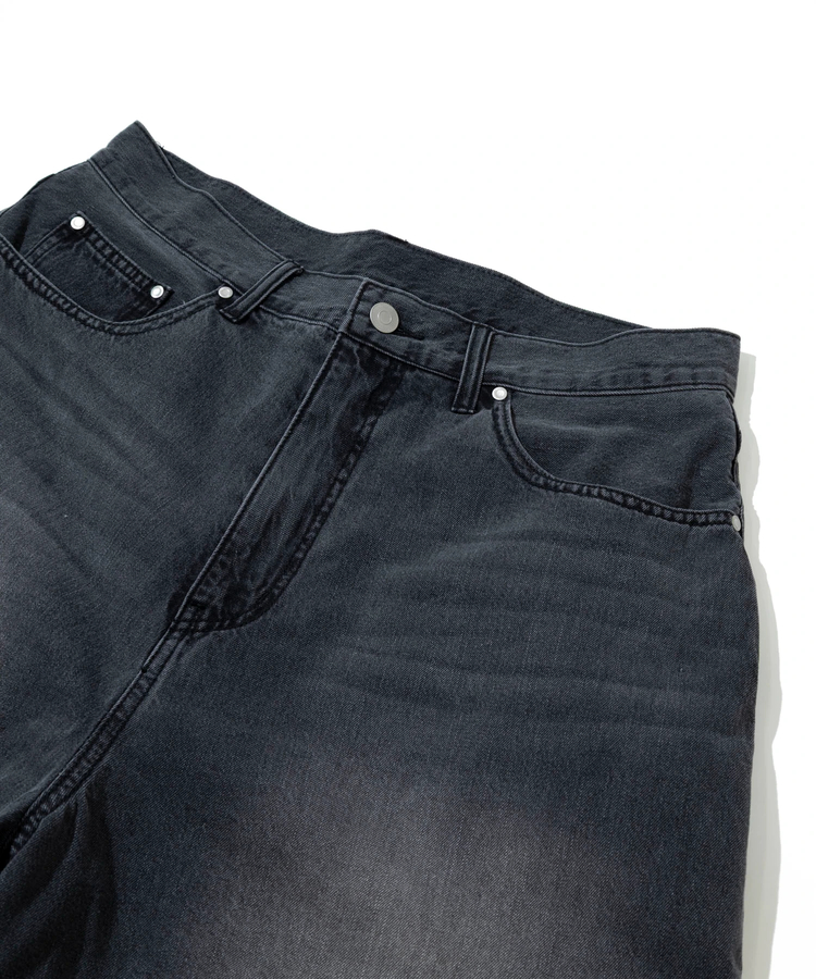 go slow caravan(ゴースローキャラバン) |デニム×ツイルUSED加工レイヤードハーフパンツ (MENS)