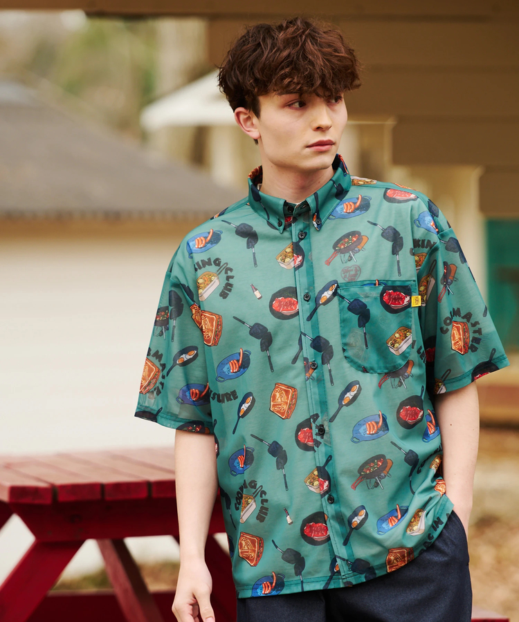 go slow caravan(ゴースローキャラバン) |COBMASTER/コブマスター 総柄メッシュ半袖シャツ (MENS)