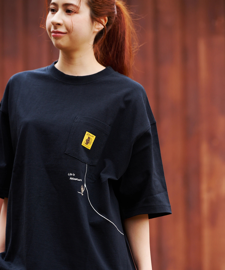 go slow caravan(ゴースローキャラバン) |COBMASTER/コブマスター 吸水速乾/抗菌防臭ポケット刺繍ルーズTEE《フォレストジップライン》(MENS)