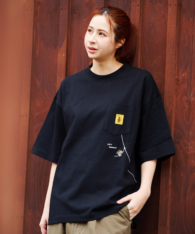 go slow caravan(ゴースローキャラバン) |COBMASTER/コブマスター 吸水速乾/抗菌防臭ポケット刺繍ルーズTEE《フォレストジップライン》(MENS)