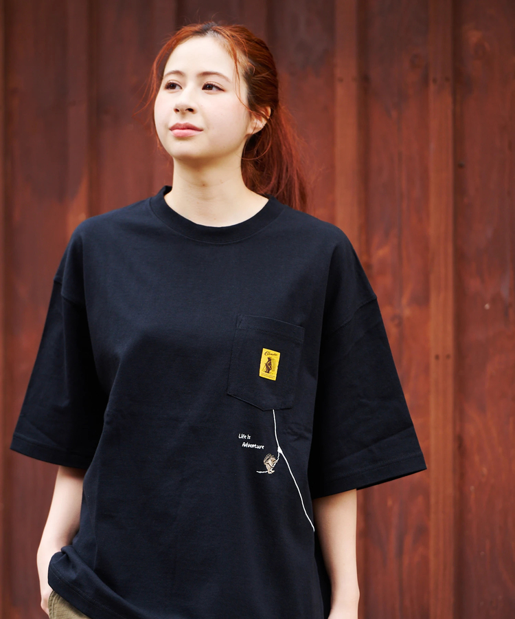 go slow caravan(ゴースローキャラバン) |COBMASTER/コブマスター 吸水速乾/抗菌防臭ポケット刺繍ルーズTEE《フォレストジップライン》(MENS)