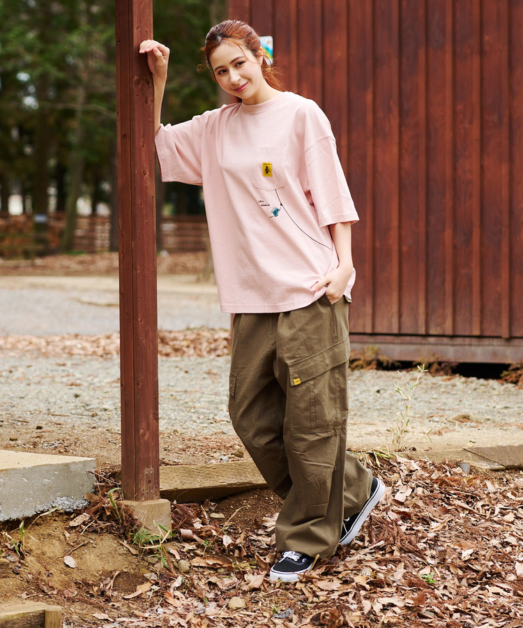 go slow caravan(ゴースローキャラバン) |COBMASTER/コブマスター 吸水速乾/抗菌防臭ポケット刺繍ルーズTEE《フォレストジップライン》(MENS)