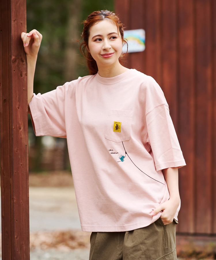 go slow caravan(ゴースローキャラバン) |COBMASTER/コブマスター 吸水速乾/抗菌防臭ポケット刺繍ルーズTEE《フォレストジップライン》(MENS)