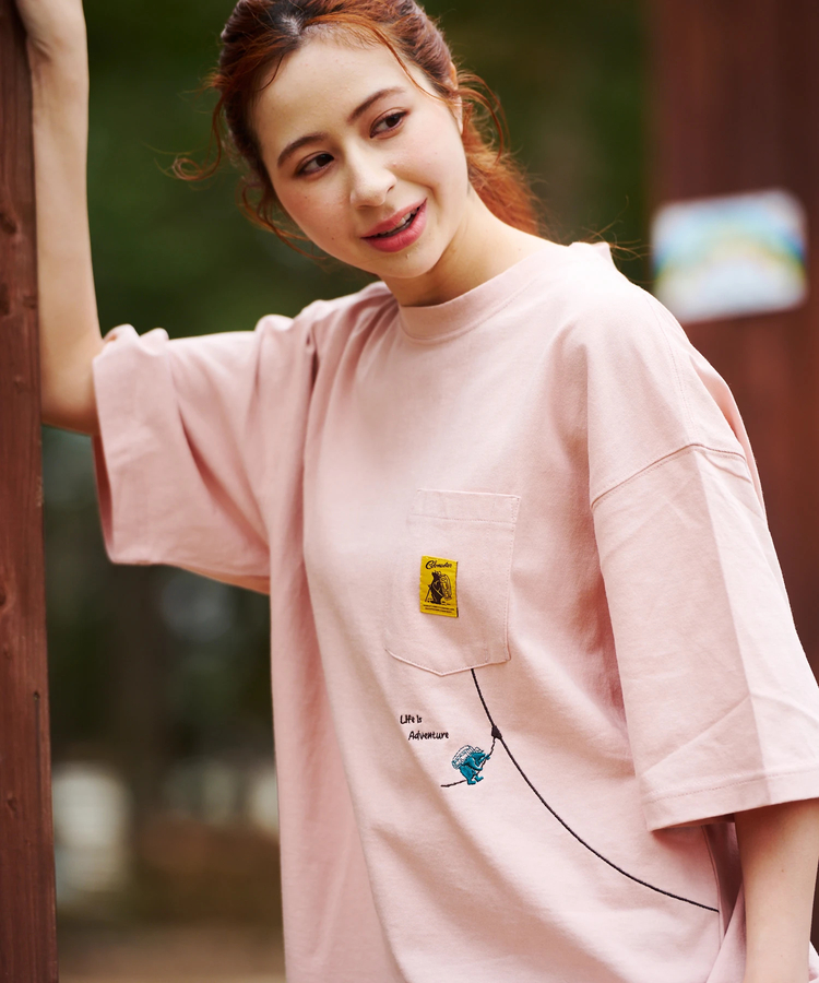 go slow caravan(ゴースローキャラバン) |COBMASTER/コブマスター 吸水速乾/抗菌防臭ポケット刺繍ルーズTEE《フォレストジップライン》(MENS)