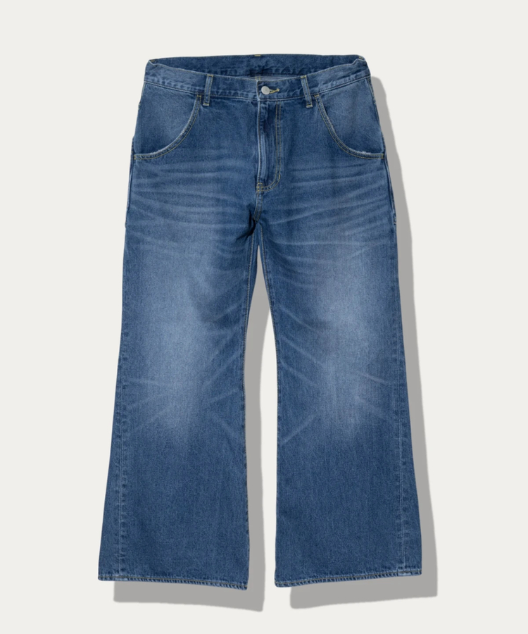 go slow caravan(ゴースローキャラバン) |10ozデニムヴィンテージフェードゆったりフレアパンツ (MENS/WOMENS)