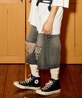 go slow caravan(ゴースローキャラバン) |10ozデニムバイアスダメージワイドショーツ (MENS)