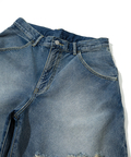 go slow caravan(ゴースローキャラバン) |10ozデニムバイアスダメージワイドショーツ (MENS)