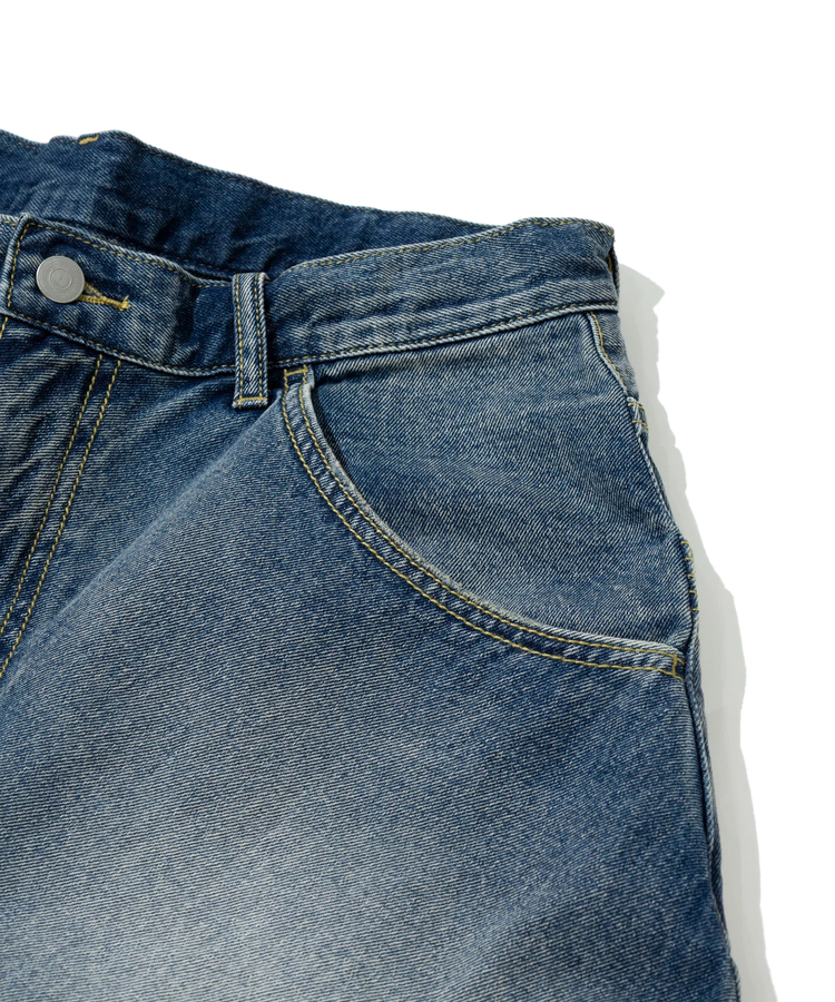 go slow caravan(ゴースローキャラバン) |10ozデニムバイアスダメージワイドショーツ (MENS)