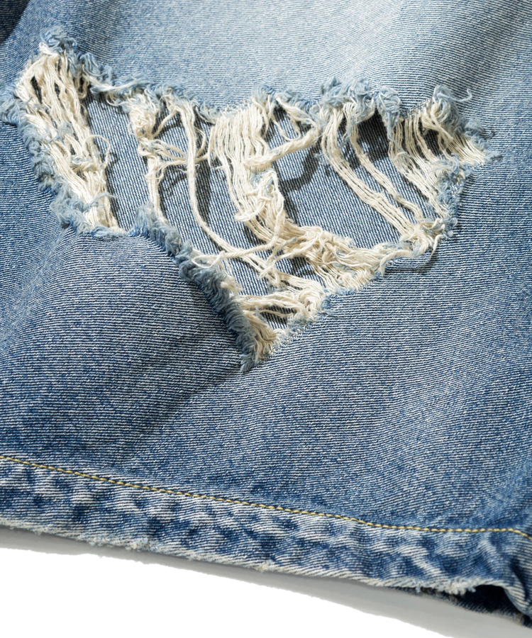 go slow caravan(ゴースローキャラバン) |10ozデニムバイアスダメージワイドショーツ (MENS)