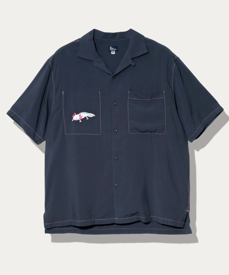 go slow caravan(ゴースローキャラバン) |T/Rワンポイント刺繍S/Sオープンシャツ (MENS)