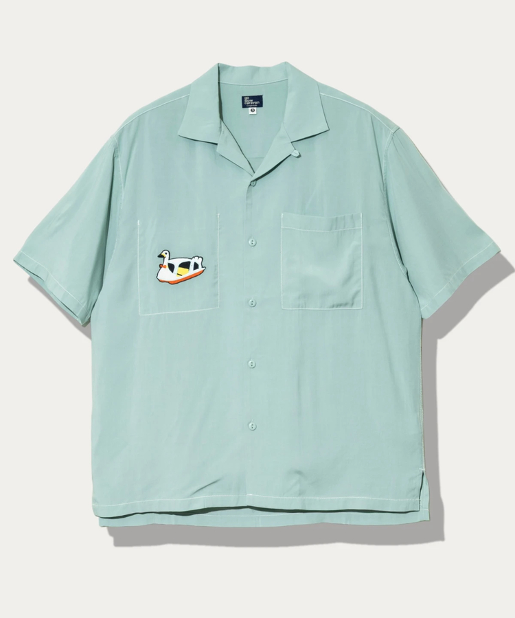 go slow caravan(ゴースローキャラバン) |T/Rワンポイント刺繍S/Sオープンシャツ (MENS)
