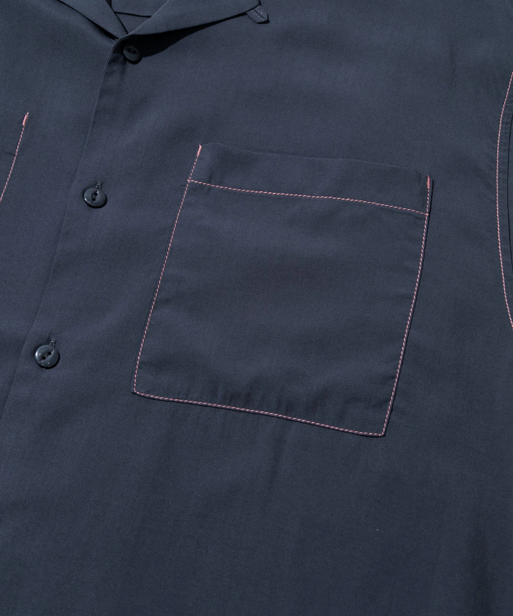 go slow caravan(ゴースローキャラバン) |T/Rワンポイント刺繍S/Sオープンシャツ (MENS)