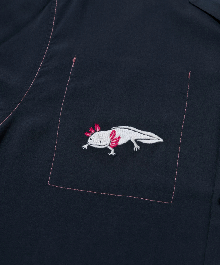 go slow caravan(ゴースローキャラバン) |T/Rワンポイント刺繍S/Sオープンシャツ (MENS)