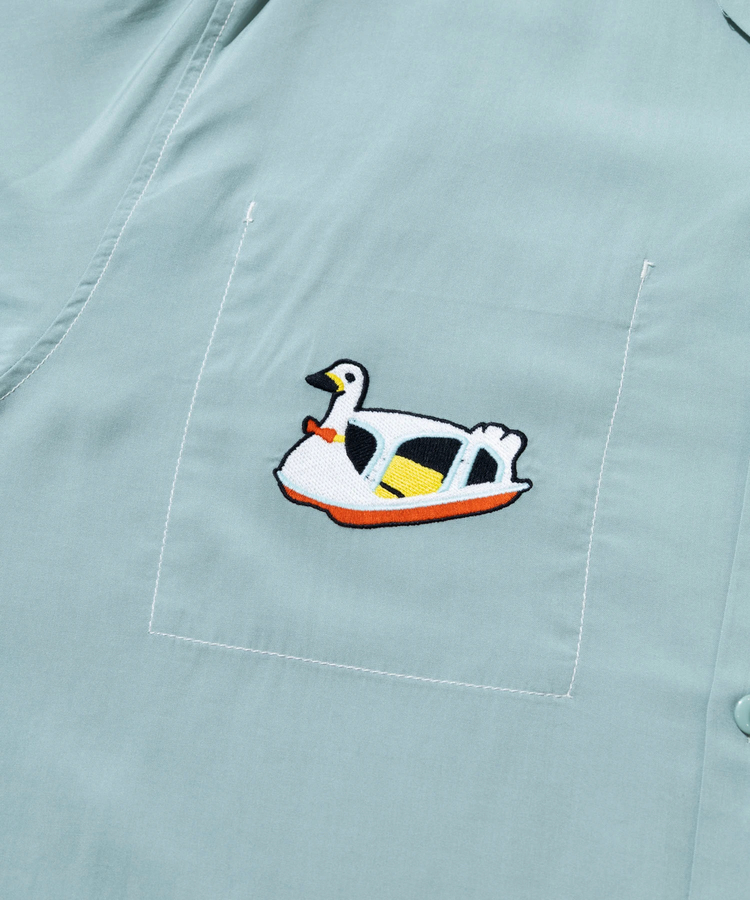 go slow caravan(ゴースローキャラバン) |T/Rワンポイント刺繍S/Sオープンシャツ (MENS)