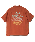 go slow caravan(ゴースローキャラバン) |LINEN/COTTONチェーン刺繍S/Sオープンシャツ (MENS)