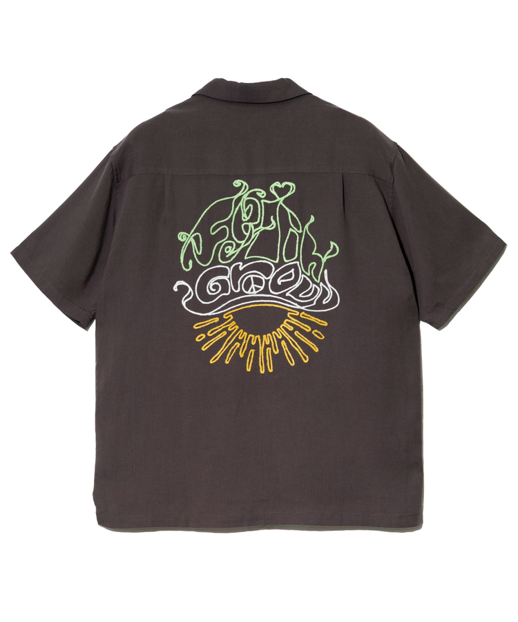 go slow caravan(ゴースローキャラバン) |LINEN/COTTONチェーン刺繍S/Sオープンシャツ (MENS)
