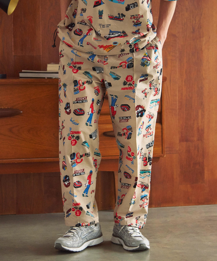go slow caravan(ゴースローキャラバン) |DUCKSTER/ダックスター 総柄リラックスジョグパンツ (MENS)