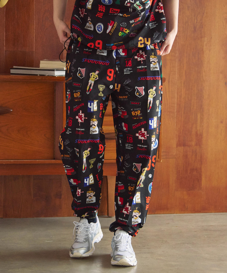 go slow caravan(ゴースローキャラバン) |DUCKSTER/ダックスター 総柄リラックスジョグパンツ (MENS)