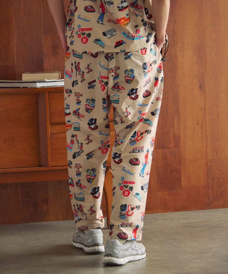 go slow caravan(ゴースローキャラバン) |DUCKSTER/ダックスター 総柄リラックスジョグパンツ (MENS)