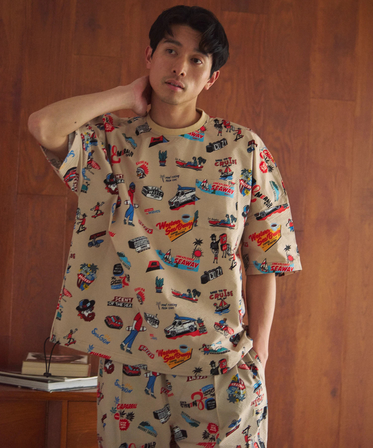 go slow caravan(ゴースローキャラバン) |DUCKSTER/ダックスター 総柄ドロップショルダーS/STEE (MENS)