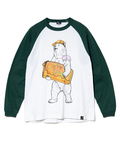 go slow caravan(ゴースローキャラバン) |【 NARROW GATE × go slow caravan 】お財布クマ ラグランL/S TEE (MENS)