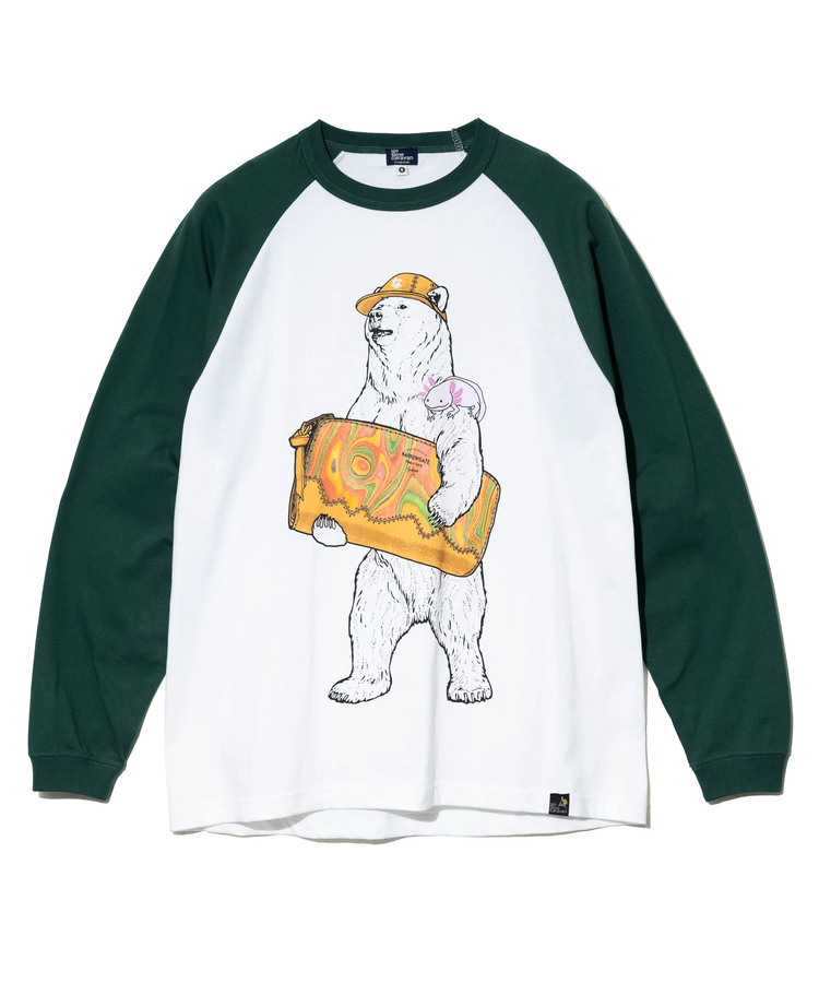 go slow caravan(ゴースローキャラバン) |【 NARROW GATE × go slow caravan 】お財布クマ ラグランL/S TEE (MENS)