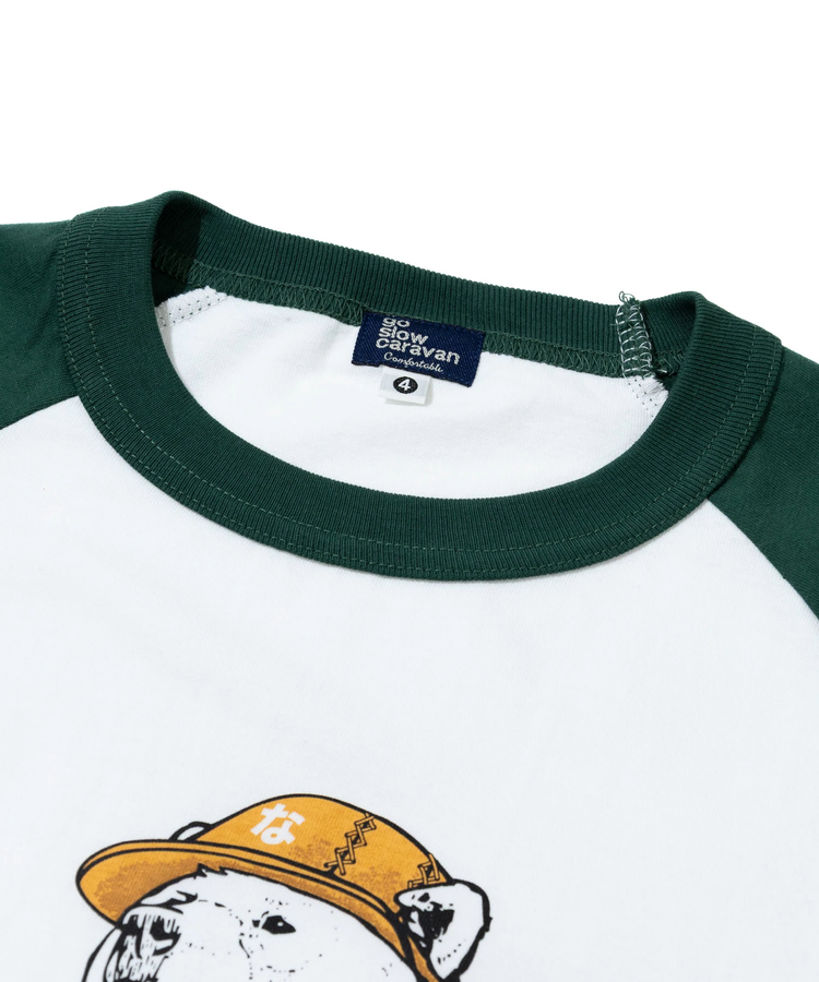 go slow caravan(ゴースローキャラバン) |【 NARROW GATE × go slow caravan 】お財布クマ ラグランL/S TEE (MENS)