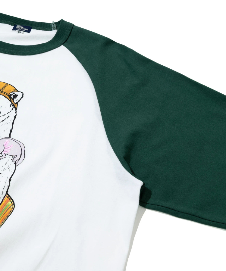 go slow caravan(ゴースローキャラバン) |【 NARROW GATE × go slow caravan 】お財布クマ ラグランL/S TEE (MENS)