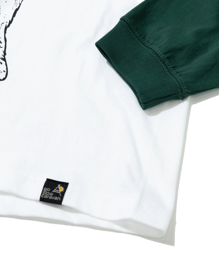 go slow caravan(ゴースローキャラバン) |【 NARROW GATE × go slow caravan 】お財布クマ ラグランL/S TEE (MENS)