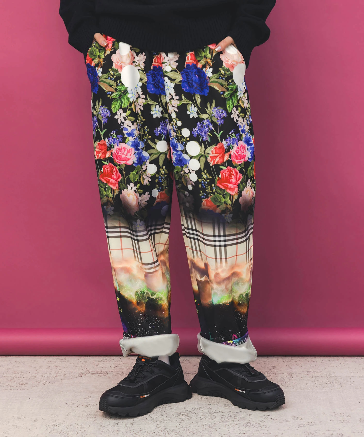 ScoLar/スカラー 総柄あったか裏地パンツ (WOMENS)｜ファッション通販