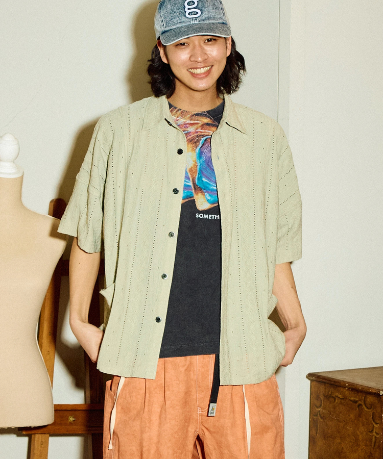go slow caravan(ゴースローキャラバン) |シャーリングレース BIG S/Sシャツ (MENS/WOMENS)
